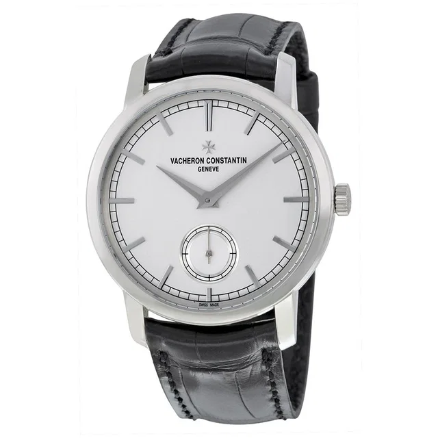 Vacheron Constantin Traditionnelle 18kt White Gold Mens Watch 82172000G-9383 in silver|gray|white|gold|black Crocodile from Jomashop.com