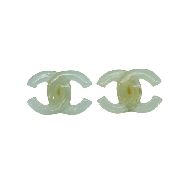 Chanel Earrings Cocomark Green Accessory 01P in Green from Luxury Promise
