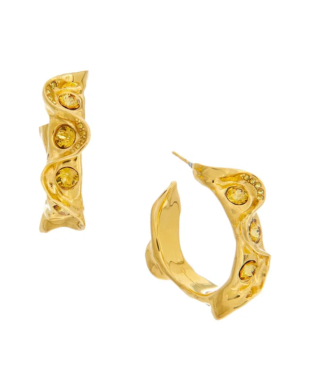 Oscar de la Renta Crystal Nest Hoop Earrings, image 1 of 1 from Gilt