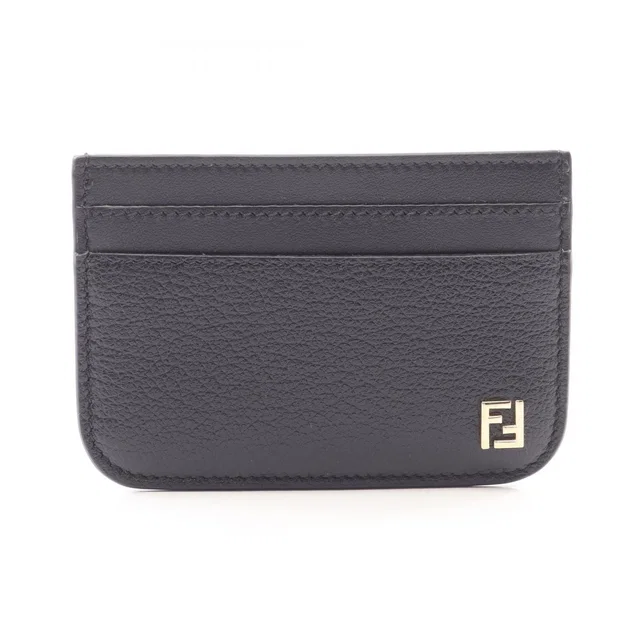 Fendi Card Case FF Logo Leather in Leather from The Reluxe