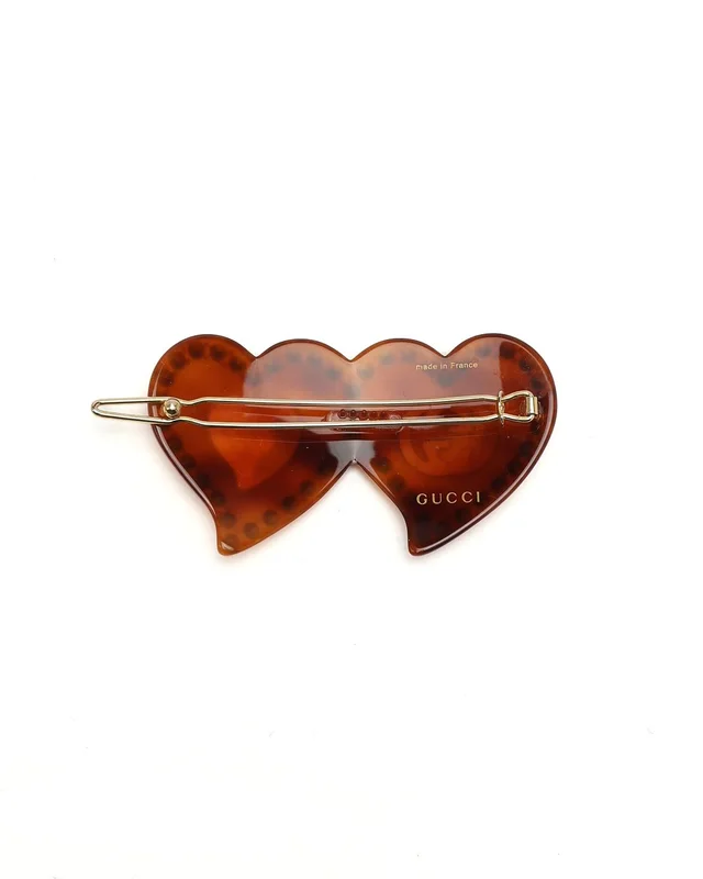 Gucci GG Hearts Rhinestone Hair Clip in Resin from A Retro Tale, photo 2 of 3