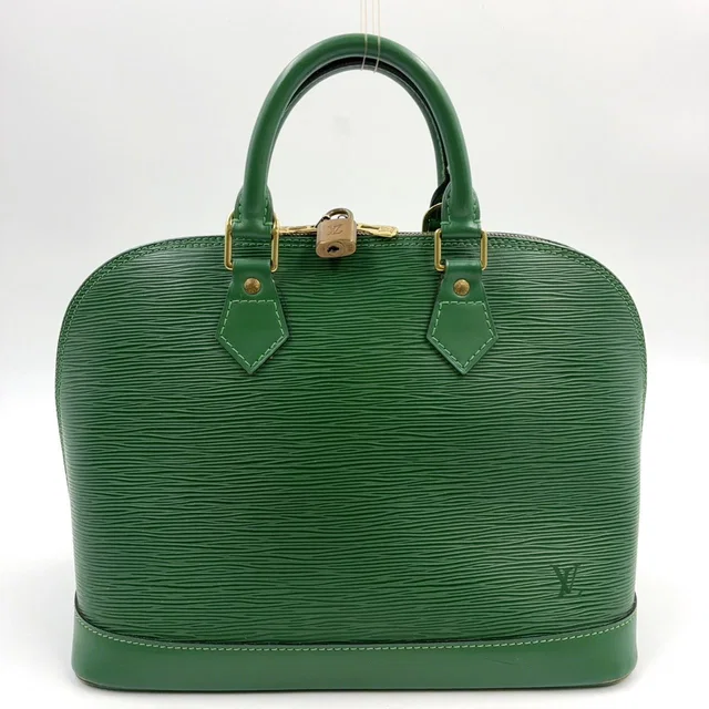 Louis Vuitton Alma Epi Borneo Green Leather Handbag Gold in Green Leather from The Reluxe