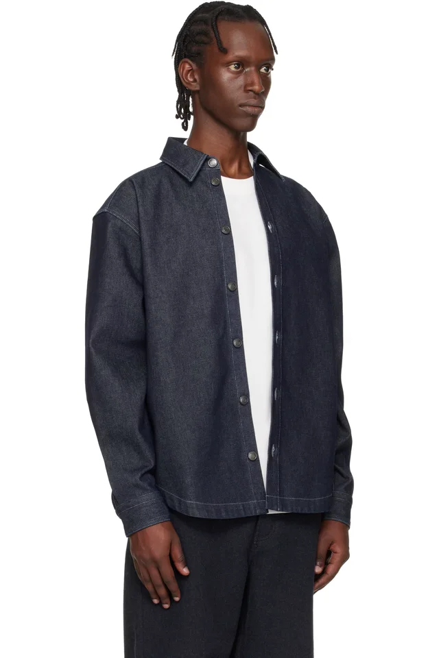 Hugo Navy Oversized-Fit Weighty Denim Overshirt, photo 2 of 2 from SSENSE