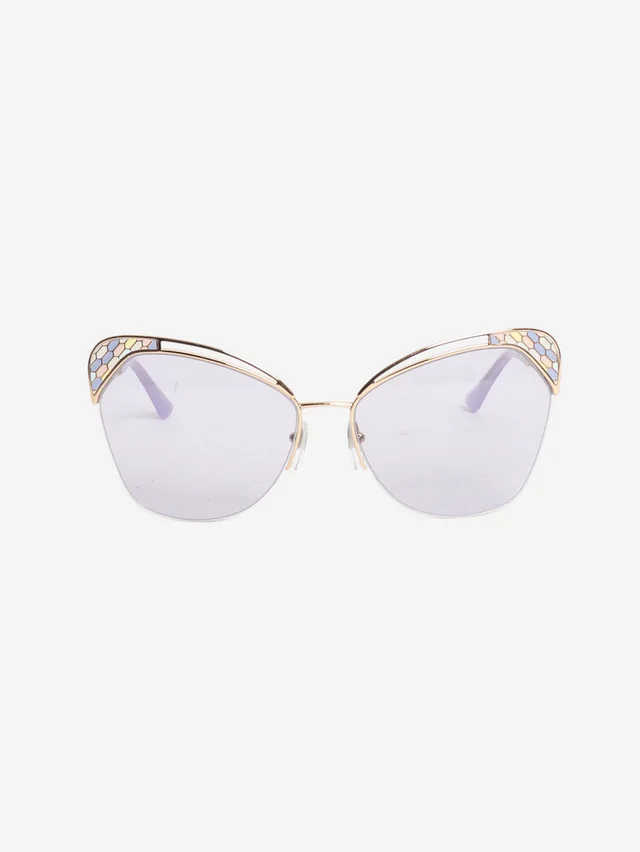 Bvlgari Gold and purple cat-eye sunglasses in Purple from Sign of the Times