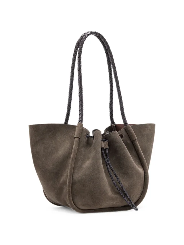 Proenza Schouler large Ruched tote in suede and braided calf, photo 2 of 5 from SENSER