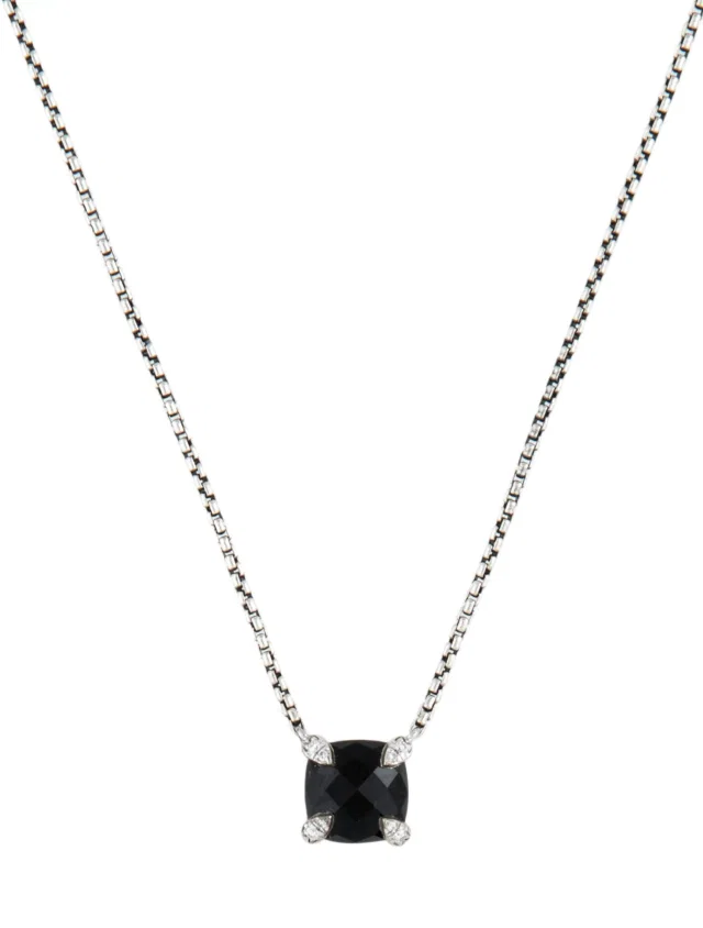 David Yurman Onyx Chatelaine Pendant Necklace, 18" in multicolor from The RealReal