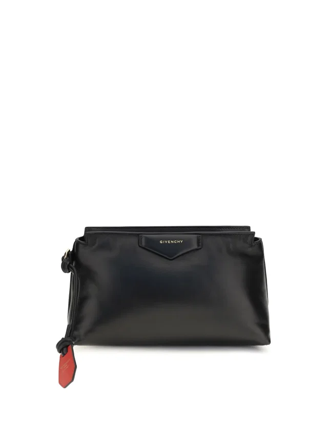 Givenchy Antigona Bomber Pouch — Black Lamb Ovis Aries Wallet in Black Lambskin from HEWI