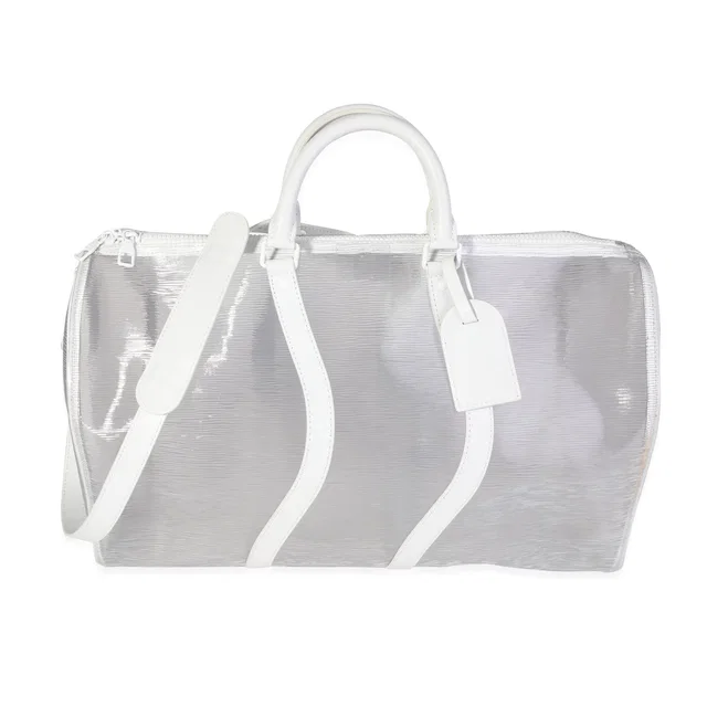Louis Vuitton Clear Epi Pvc Wavy Keepall Bandoulière 50 White Plastic/rubber Handbag in White from HEWI