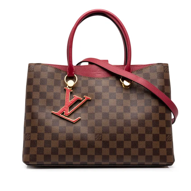 Brown Louis Vuitton Damier Ebene Riverside Satchel in Brown Canvas from Designer Revival
