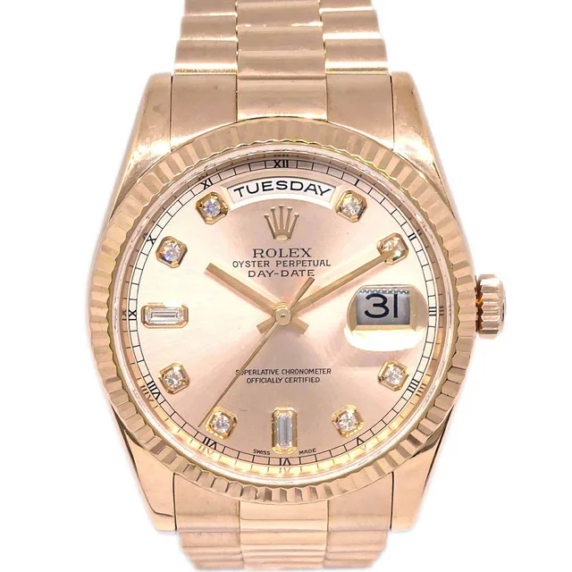 Rolex Oyster Perpetual Daydate 36mm Ref.118235 Watch 18KPG Diamond from AMORE Vintage Tokyo