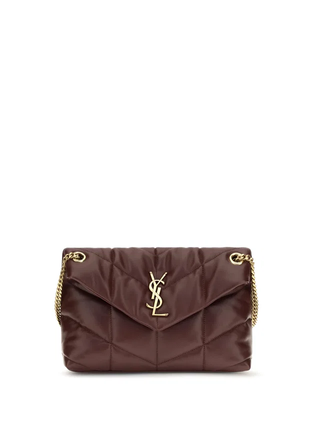 Saint Laurent Puffer Toy Shoulder Bag — Brown Lamb in Brown Lambskin from HEWI