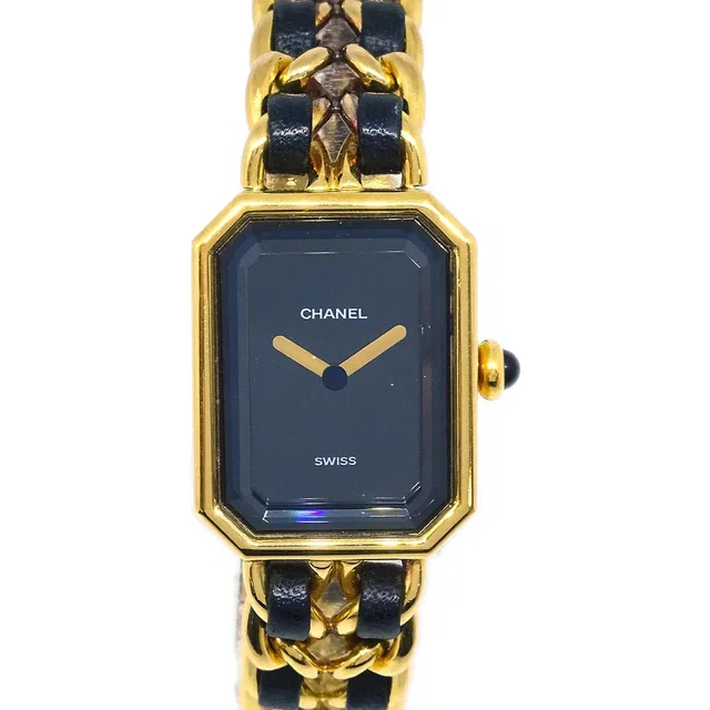 Chanel Premiere Quartz Watch Gold #M in Gold Leather from AMORE Vintage Tokyo