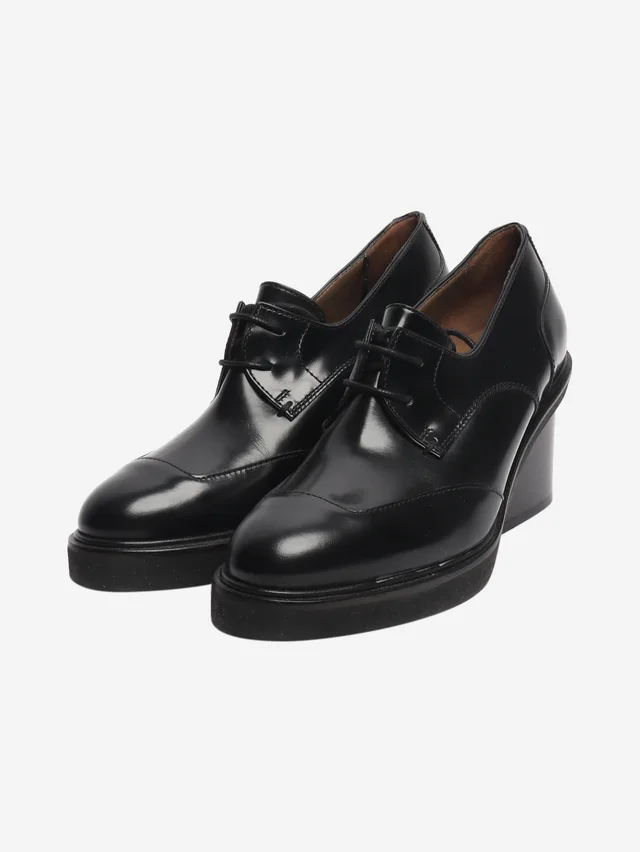 Hermès Black wide-block derby heels - size EU 36 in Black Leather from Sign of the Times, photo 2 of 2
