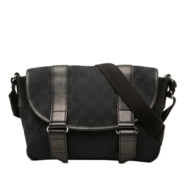Black Gucci GG Canvas Crossbody in Black Canvas from Designer Revival, photo 1 of 1
