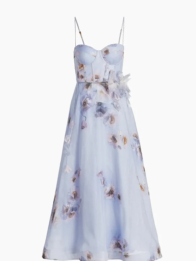 Zimmermann Hypnotic Picnic Floral Silk Dress in blue|purple Silk from Poshmark