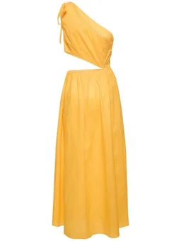 Marysia Long dress with asymmetric strap in 100% Cotton, photo 5 of 5 from LUISAVIAROMA