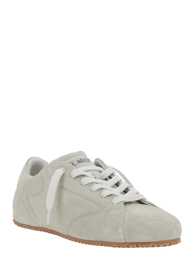 Axel arigato 'Tact' Grey Sneaker Low Top with logo lettering on the tongue in Suede Man in Grey 100% Calf, photo 4 of 8 from Gaudenzi Boutique