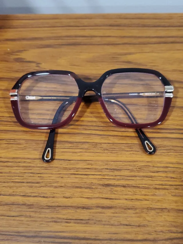 Chloé Chlo Two-Tone Black And Burgundy Square Glasses in red|brown from Poshmark
