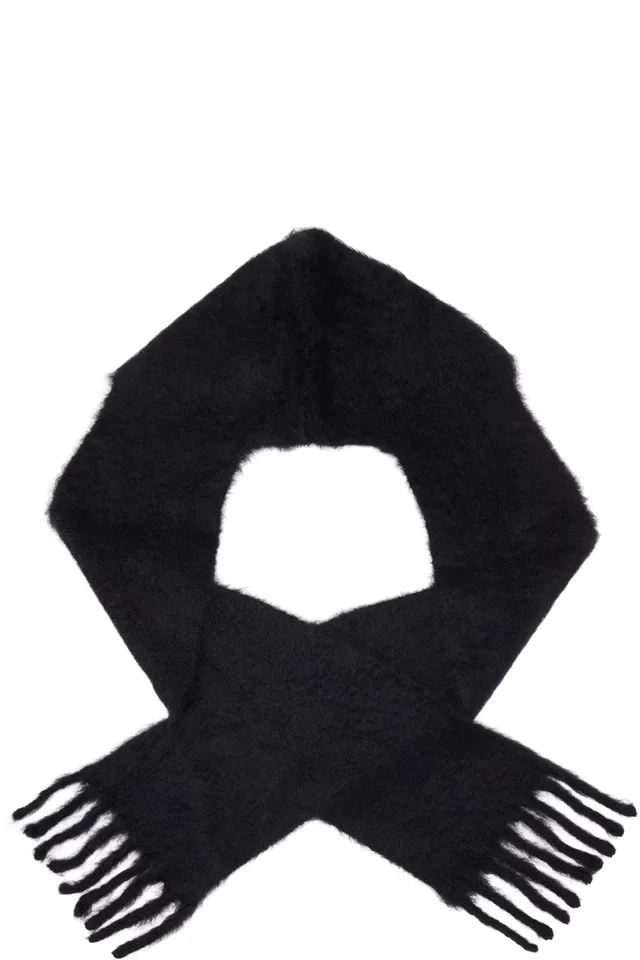 Acne Studios Black Hooded Scarf, photo 2 of 3 from SSENSE