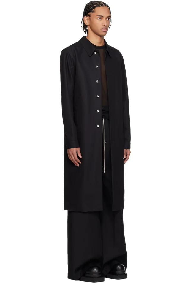 Rick Owens Black Temple Brad Coat, photo 2 of 4 from SSENSE