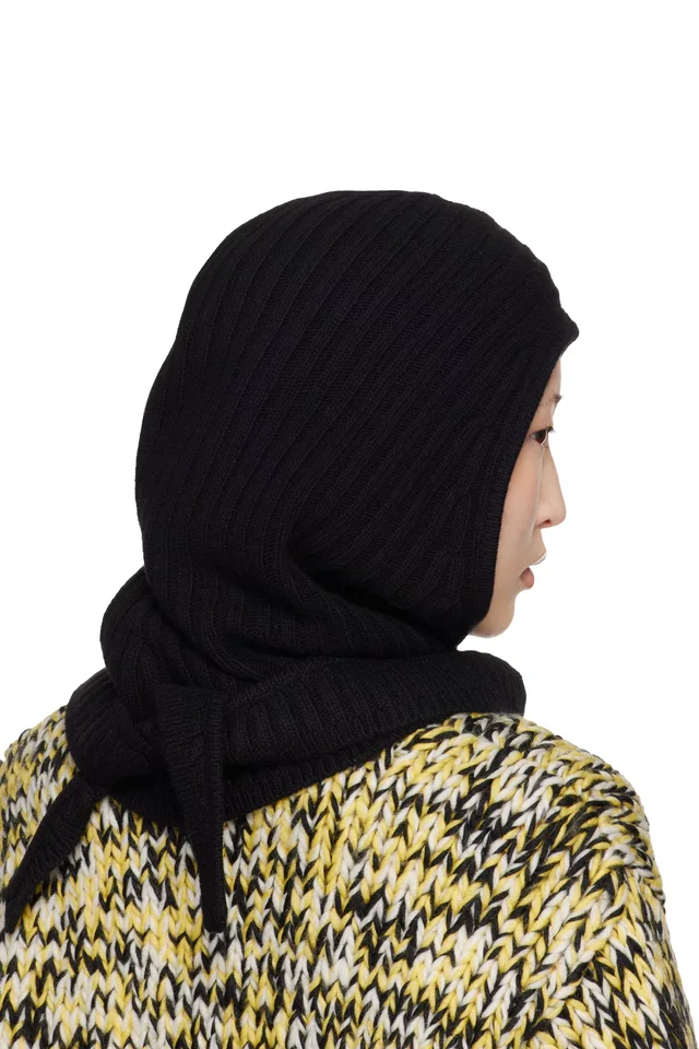 GANNI Black Wool Mix Balaclava, photo 3 of 3 from SSENSE