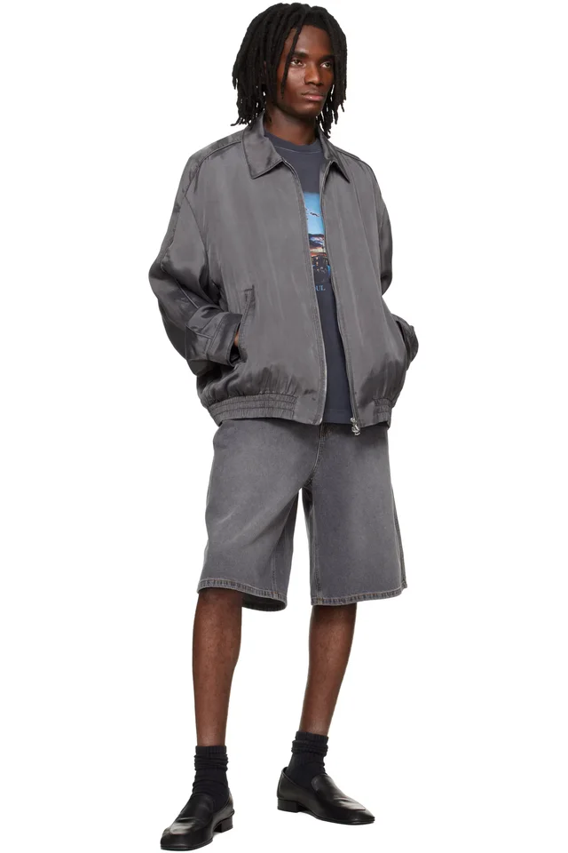 Solid Homme Gray Bermuda Denim Shorts, photo 4 of 4 from SSENSE