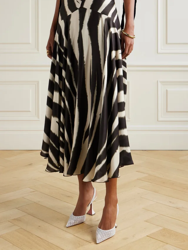 AMINA MUADDI Holli leather-trimmed flocked polka-dot mesh slingback pumps in White, photo 2 of 2 from NET-A-PORTER (Canada)