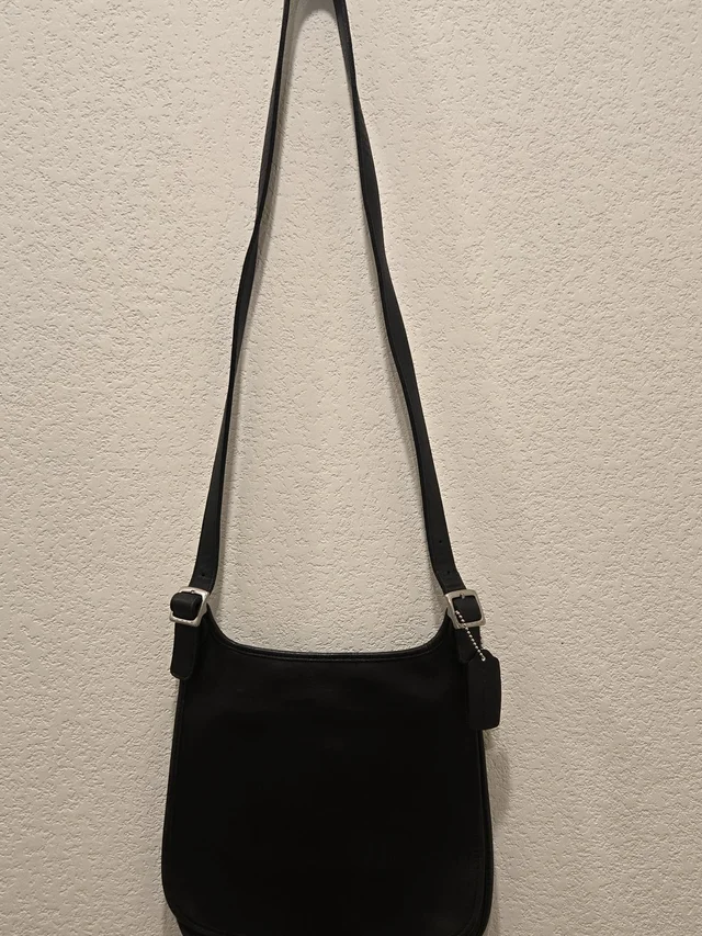 Coach Vintage Classic Black Leather Crossbody Shoulder Bag in black Leather from Poshmark