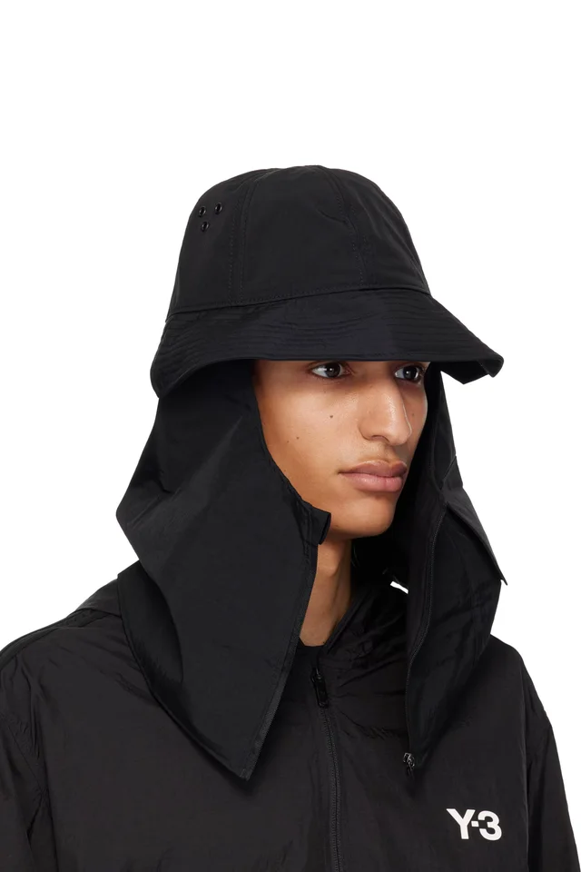 Y-3 Black Util Bucket Hat, photo 2 of 3 from SSENSE