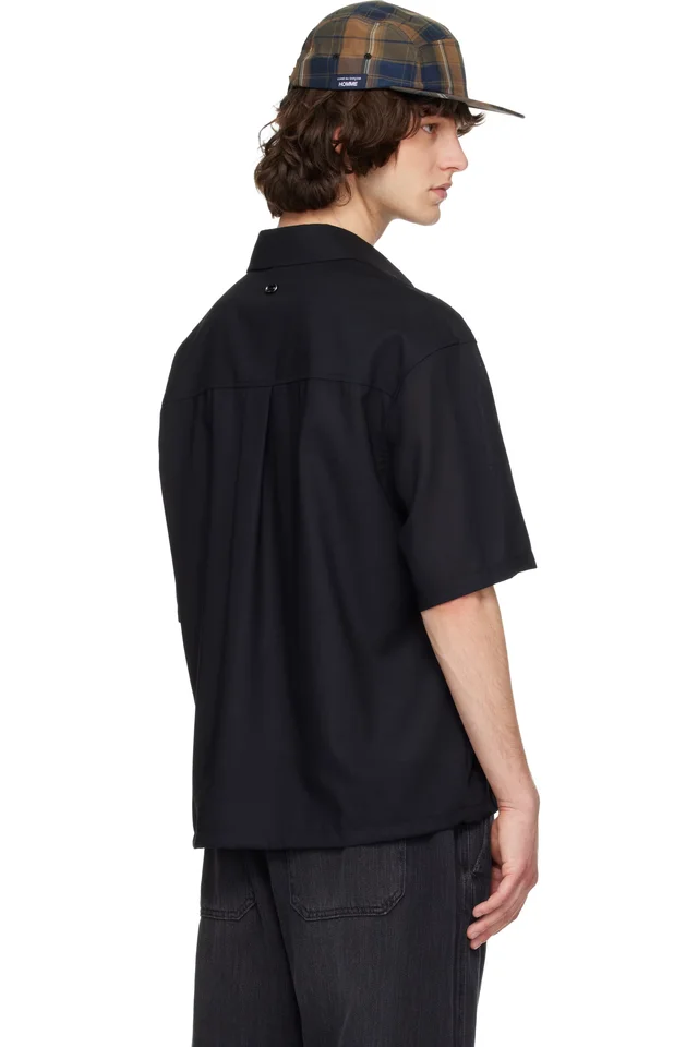 Solid Homme Black Flap Pocket Shirt, photo 3 of 4 from SSENSE