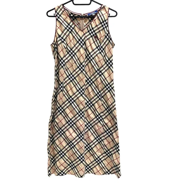 Burberry Blue Label Cotton Sleeveless Dress in Blue from LuxUness