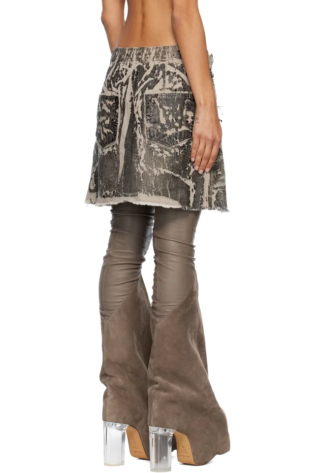 Rick Owens DRKSHDW Black Concordians Sisysnap Denim Miniskirt, photo 3 of 4 from SSENSE