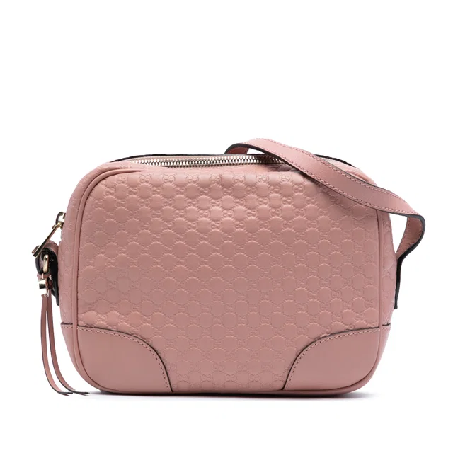 Pink Gucci Microguccissima Bree Crossbody in Pink Leather from Designer Revival