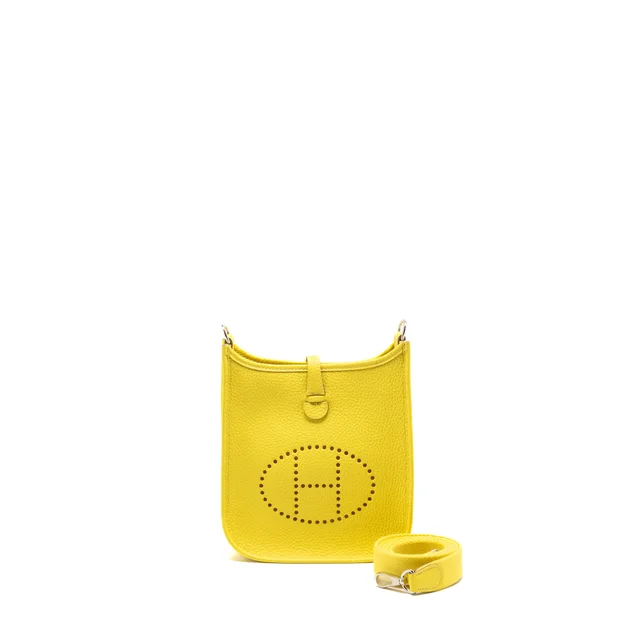 Hermès Mini Evelyne Clemence Lime SHW Stamp U in Clemence leather from EMIER