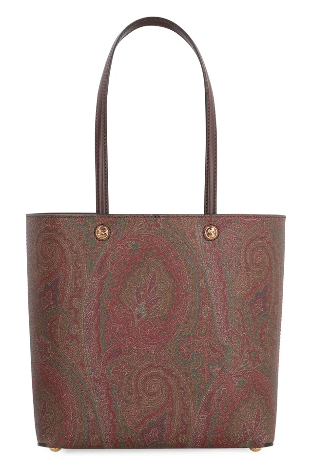 Etro Essential Tote Bag — Brown Pvc in Brown Suede from HEWI
