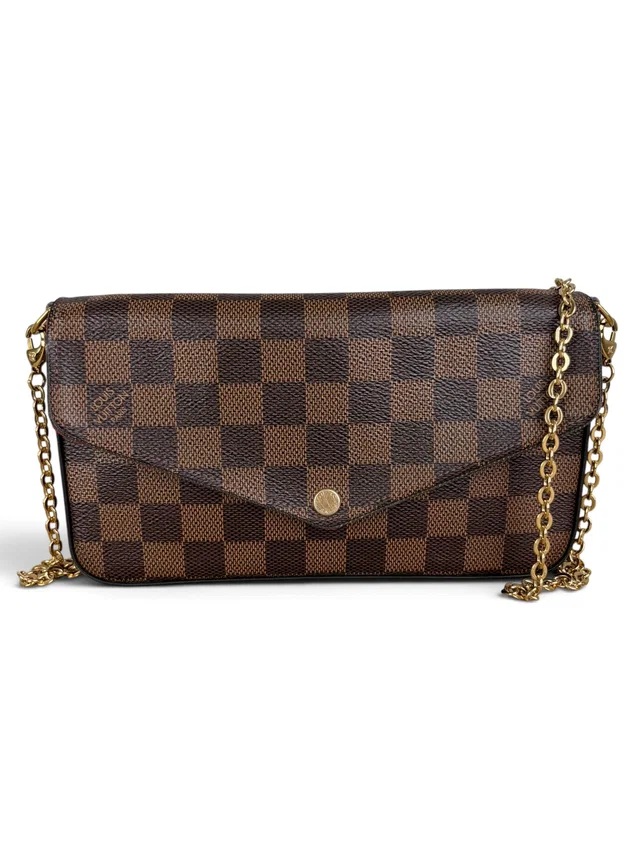 Louis Vuitton Damier Ebene Felicie Pochette in Brown Coated canvas from Season 2 Consign