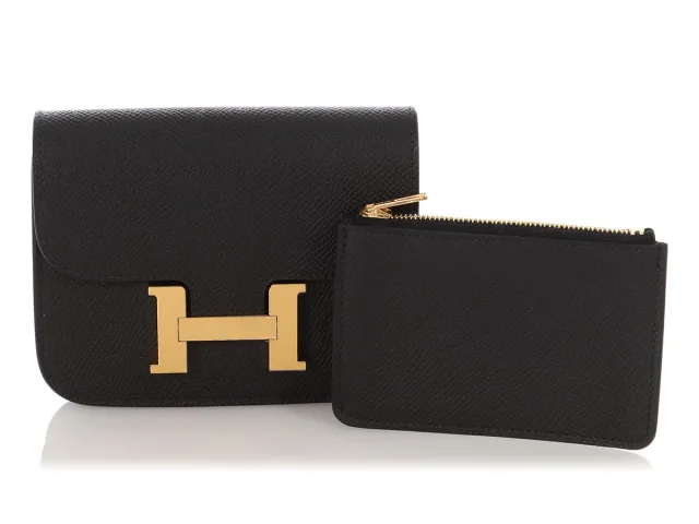 Hermès Epsom Constance Slim Wallet in Black Epsom leather from Ann's Fabulous Finds, photo 2 of 3
