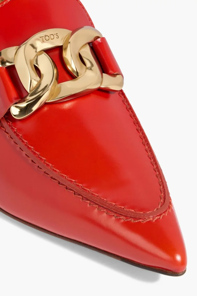 Tod's Chain-Embellished Leather Pumps, photo 4 of 4 from THE OUTNET