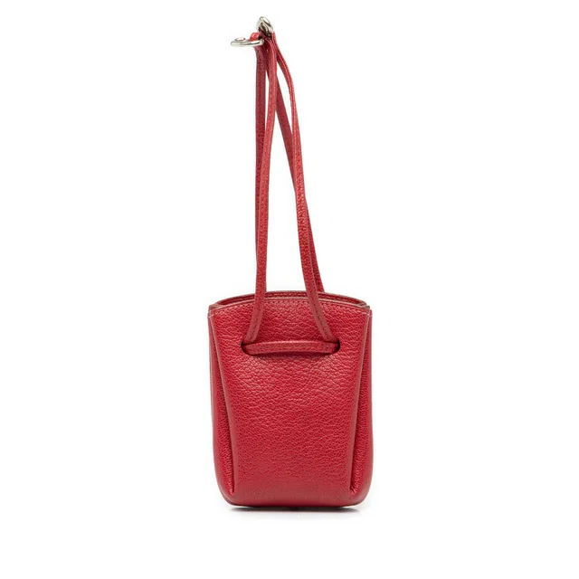Red Hermès Chevre Mysore Vespa Pouch in Red Goatskin from Designer Revival