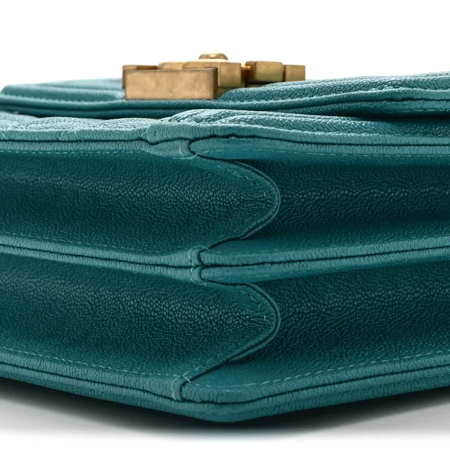 Chanel Caviar Quilted North South Boy Flap Turquoise in Blue Caviar leather from FASHIONPHILE, photo 10 of 10