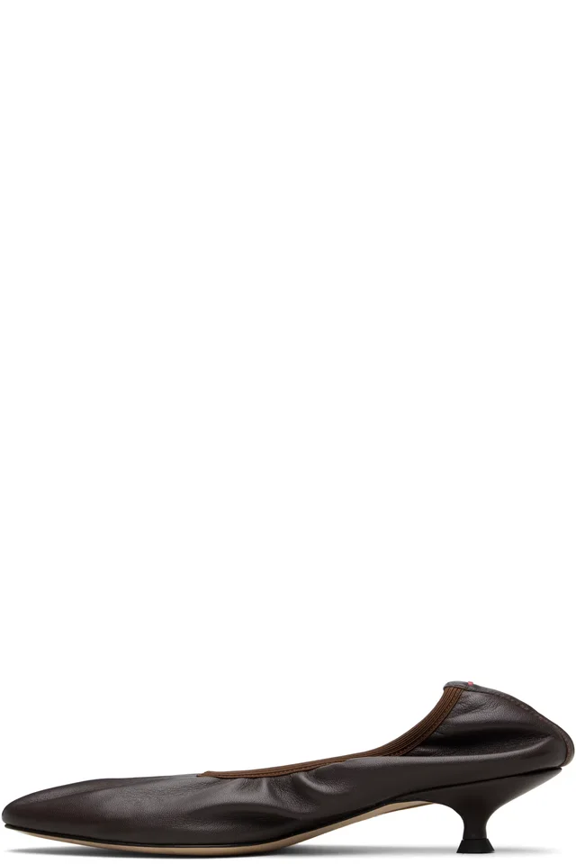 Aeyde Brown Hermia Heels, photo 3 of 5 from SSENSE