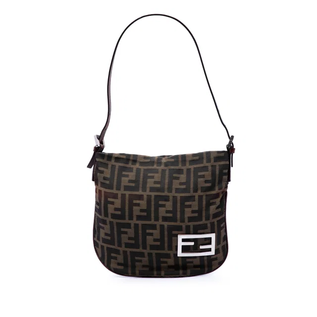 Brown Fendi Zucca Canvas Shoulder Bag in Brown Canvas from Designer Revival