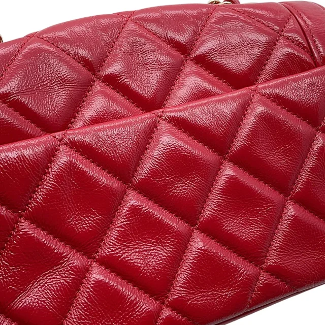 Chanel Matelasse ChainShoulder Bag Red shiny calf Size 20 in Red from GALLERY RARE, photo 8 of 14