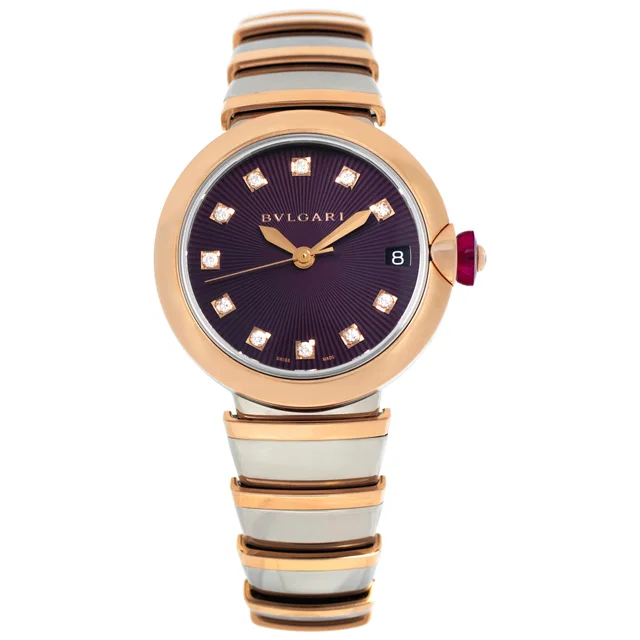 Unused Bvlgari Lucea 33mm 102691/LU P33 G in Rose Gold, Stainless Steel from Gray And Sons