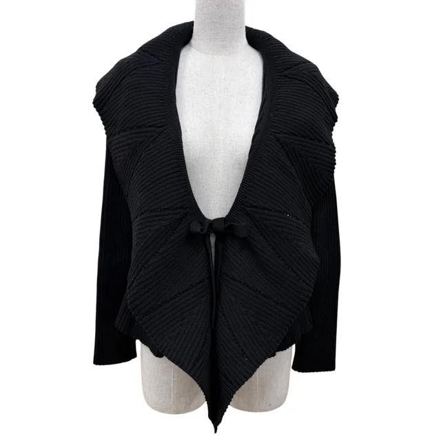 Dior Cotton Bee Embroidery Long Sleeve Knit Cardigan Black 36 in Black Wool from The Reluxe