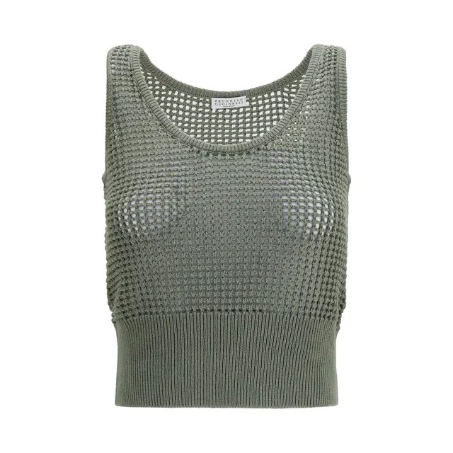 Brunello Cucinelli Bicolor Cotton Tank Tops from HEWI