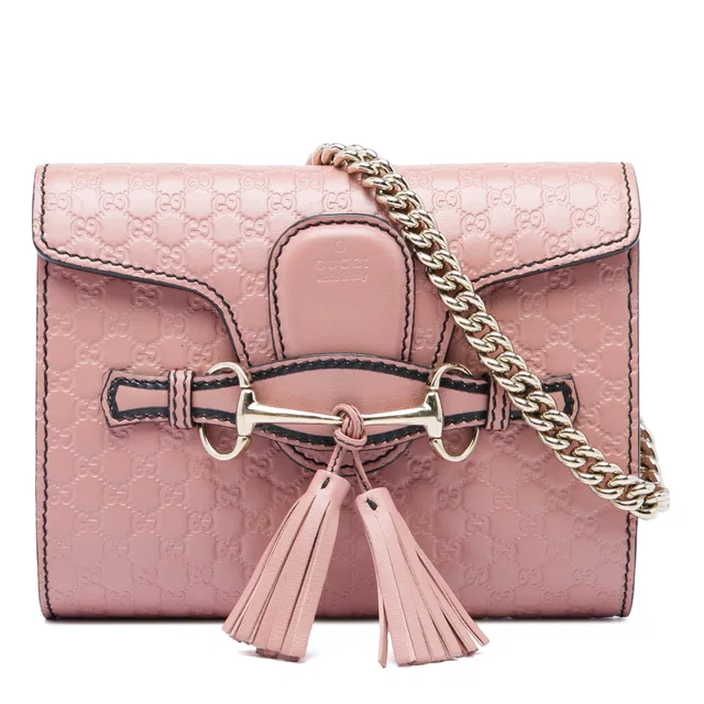 Pink Gucci Mini Microguccissima Emily Crossbody in Pink Leather from Designer Revival