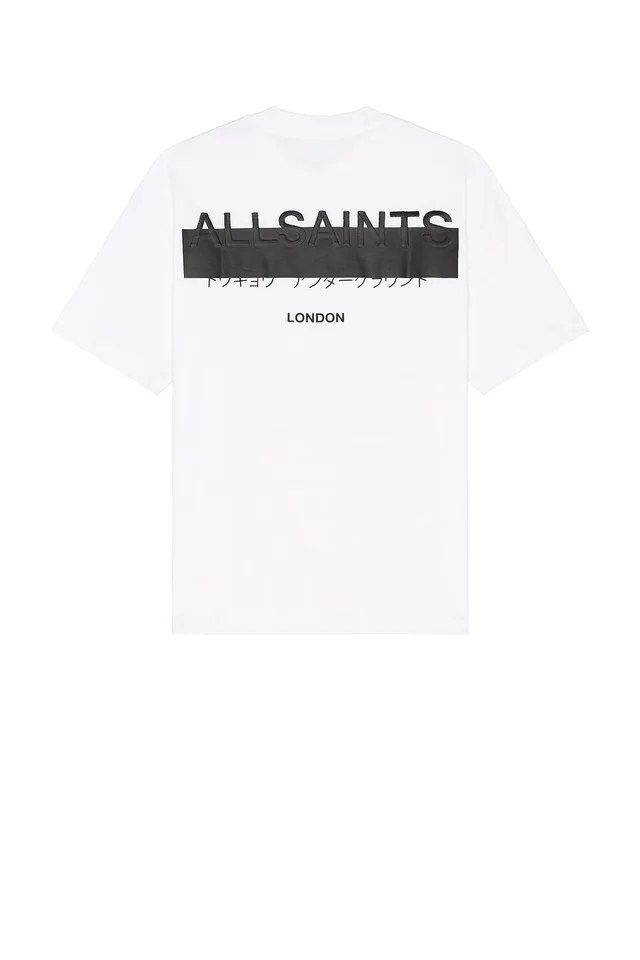 ALLSAINTS Redact Short Sleeve Crew in Ashen White, photo 2 of 4 from REVOLVE (Canada)