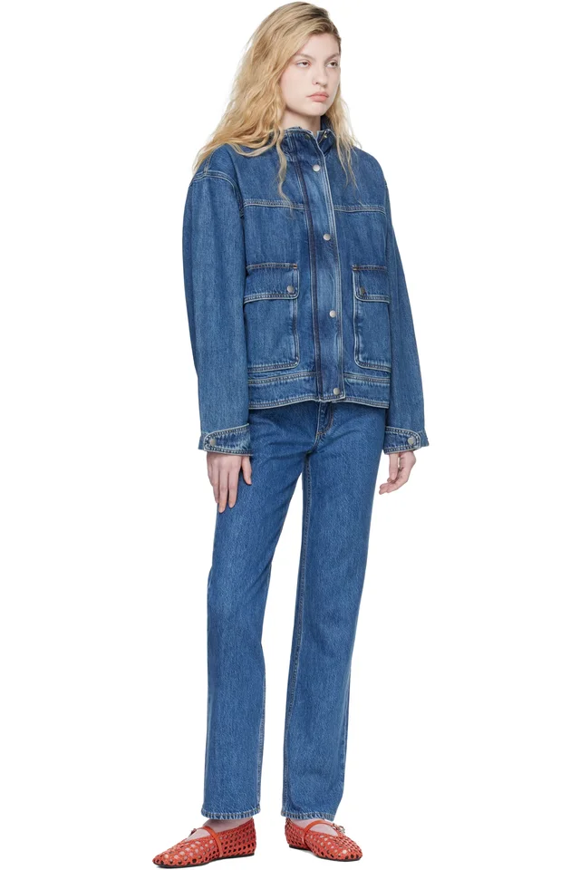 rag & bone Blue Harlow Full Straight Jeans, photo 4 of 4 from SSENSE