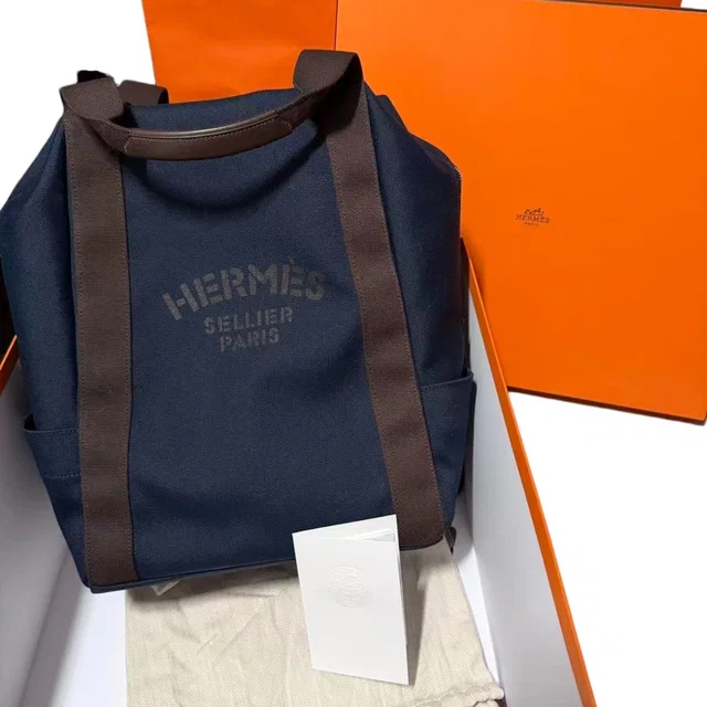 Hermès School Blue Backpack in Blue from Luxury Promise